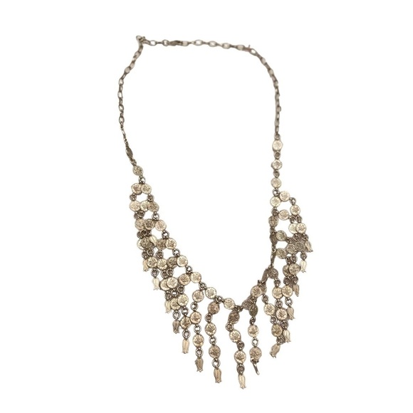 Indian silver tone mini coin necklace delicate - Picture 8 of 10